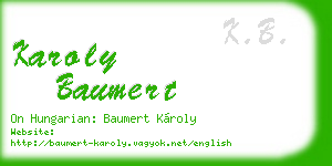 karoly baumert business card